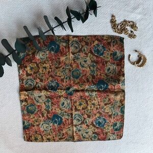 KENZO Unisex Floral Printed Silk Square Scarf Handkerchief - Made in Italy